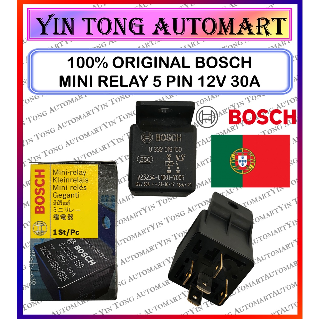 100 ORIGINAL BOSCH 5 PIN Mini Relay / Control Device / Bosch Relay 12V