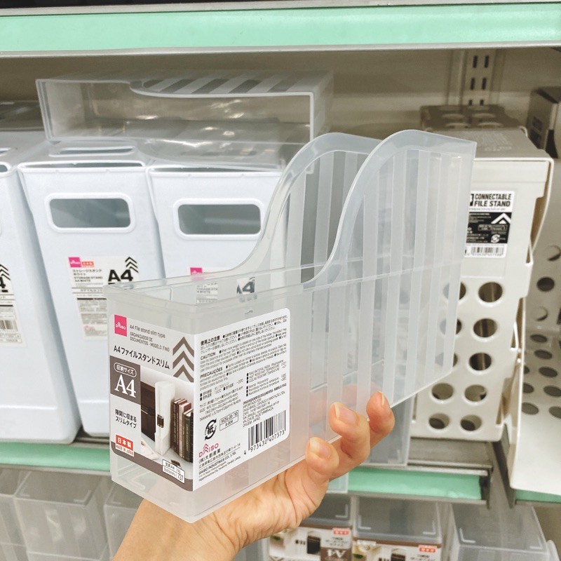 Daiso Book Stand A4 File Stand Table Book Storage Box Organizer Box PP