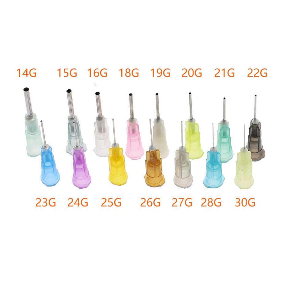 50pcs Dispensing Tip Liquid Dispenser Syringe Blunt Needles 14G30G