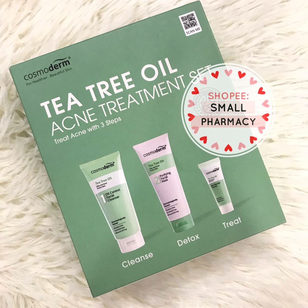 Cosmoderm Tea Tree Oil Acne Treatment Limited Edition Set Treat Acne