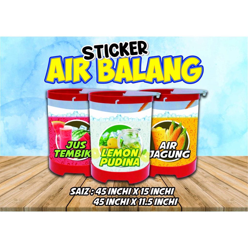 💥💥Sticker AIR BALANG KELILING PENUH/Sticker Air Balang Penuh/Sticker