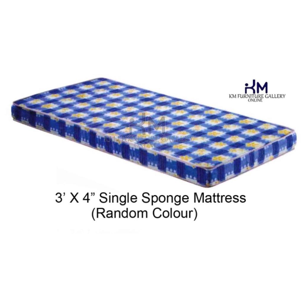KM Furniture Gallery 3'X4" Single Sponge Mattress/ Tilam Bujang(Random