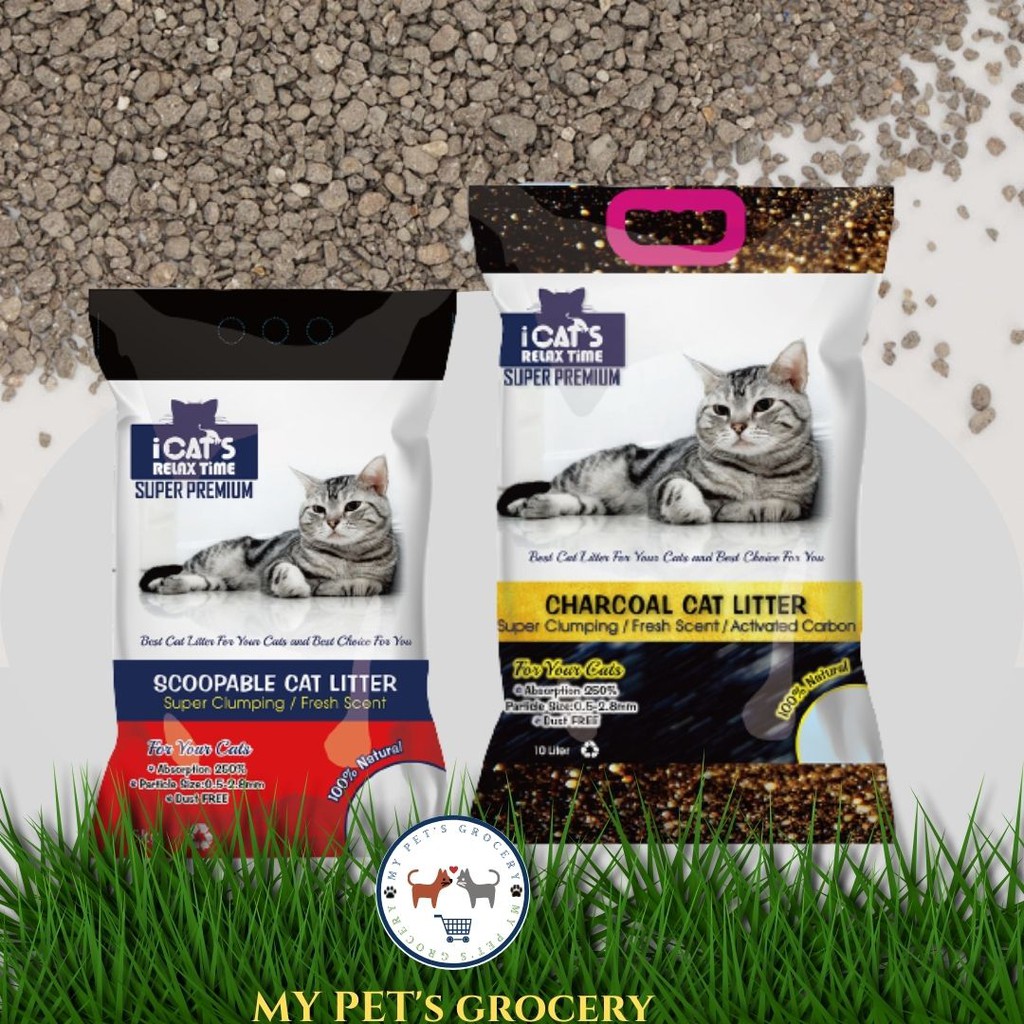 🔥[New Charcoal Cat Litter] 🔥8L/10L ICAT'S Premium Charcoal Cat Litter