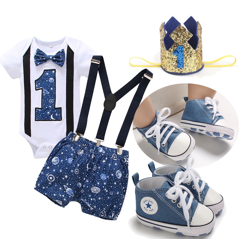 4pcs Set New Born Baby Clothes Set for First Birthday Baby Boy Clothes