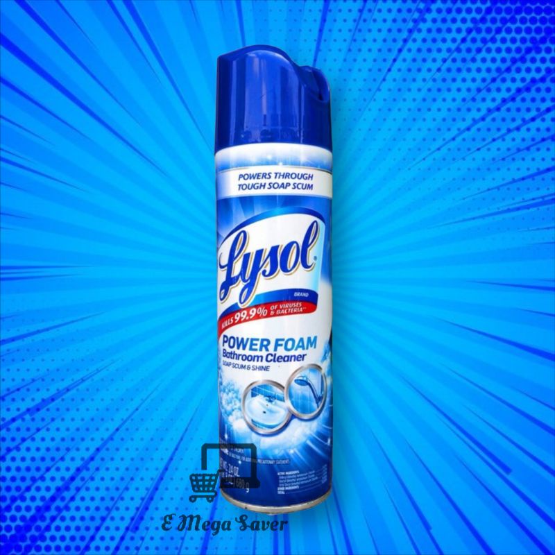 Lysol Power Foam Bathroom Cleaner Spray, Island Breeze 680g (24oz