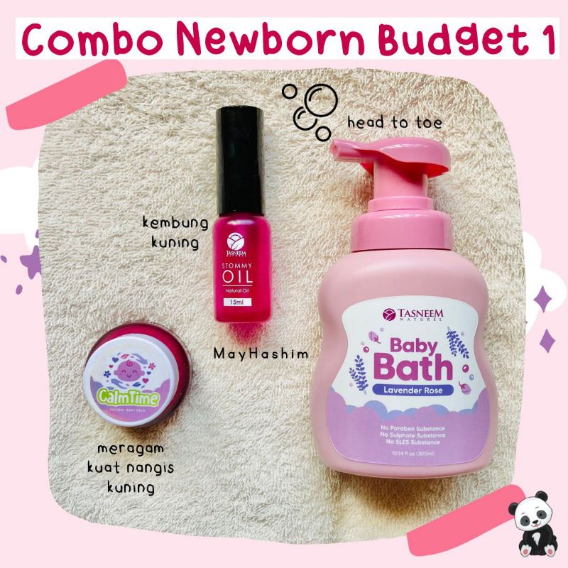 Original HQ, Tasneem Naturell Set Newborn Bajet Stommy Oil, Calm Time