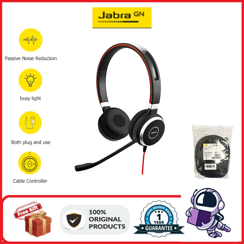 Jabra Evolve 40 Stereo Noise Cancelling Headphones Mute Button Cable