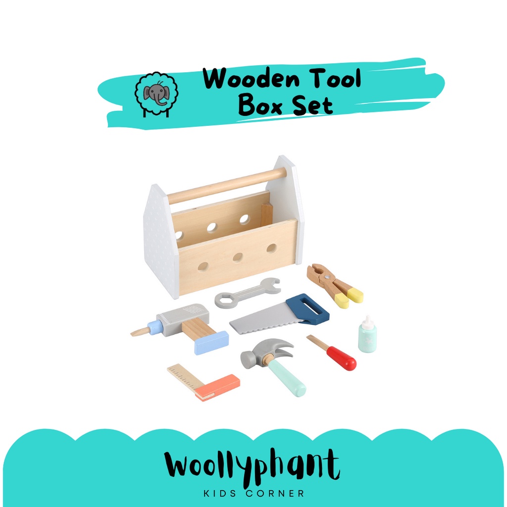 Wooden Toys Kmart Wooden Tool Box Set Shopee Malaysia