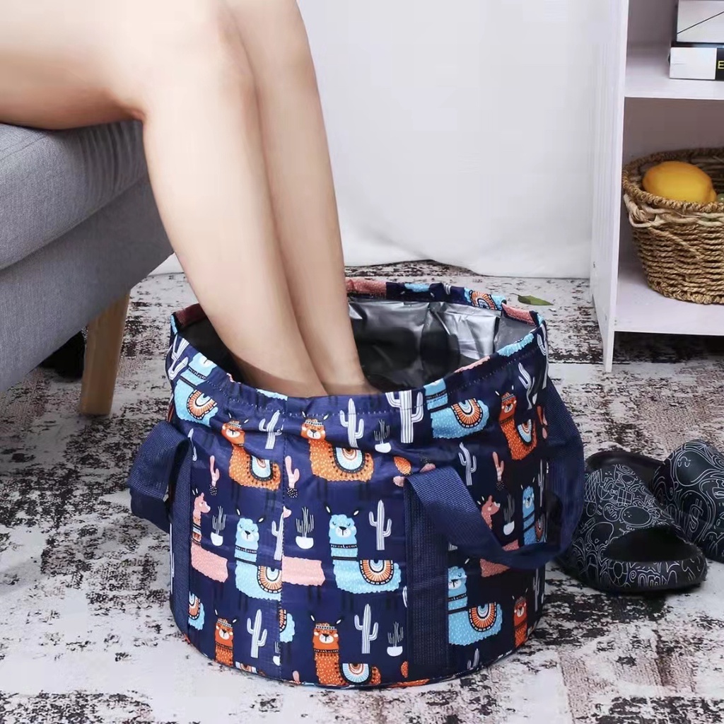 26L Portable Folding Foot Soaking Bucket Collapsible Travel Bucket Bath