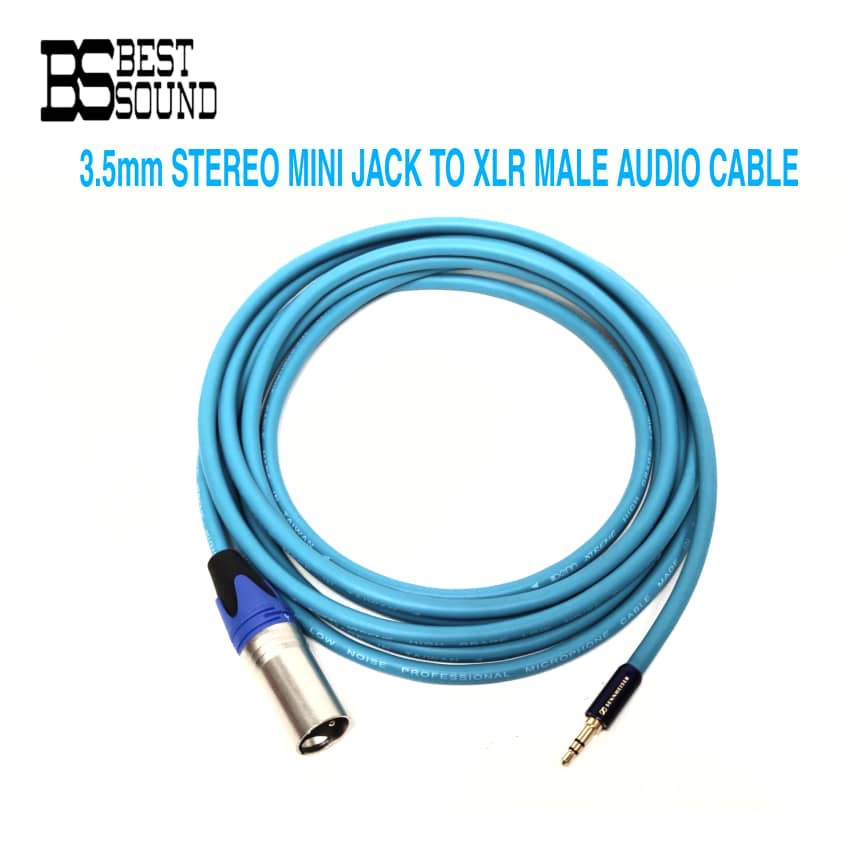 High Quality XLR 3Pin Male to 3.5mm TRS Male Connector Heavy Duty Audio