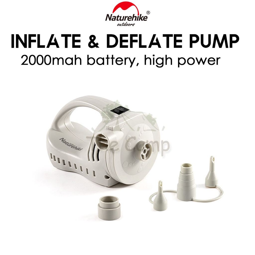 Naturehike Inflate Deflate Air Pump Portable Camping Bed Built in