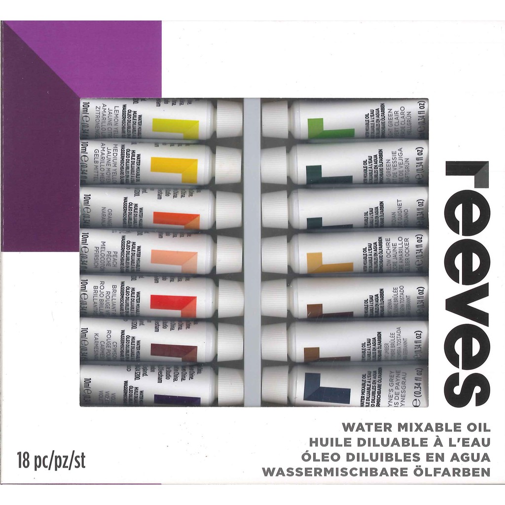 Reeves Water Mixable Oil Colour 18pcs Shopee Malaysia