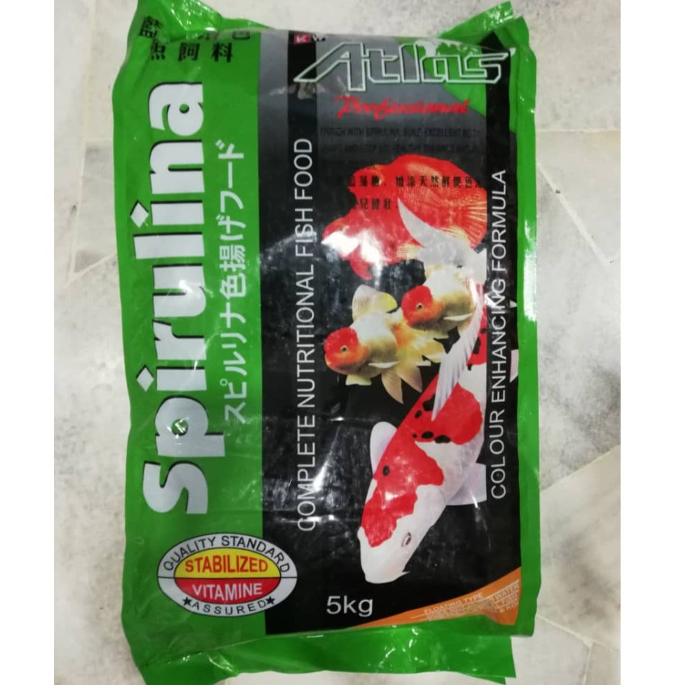 Atlas Spirulina Floating Koi Fish Feed Food XL 5kg Shopee Malaysia
