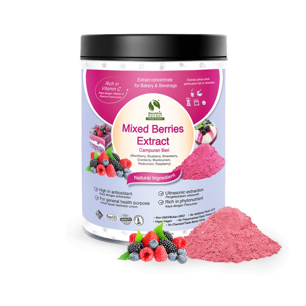 Mixed Berries Extract Powder, Nutrient Rich+Low Calorie addition to