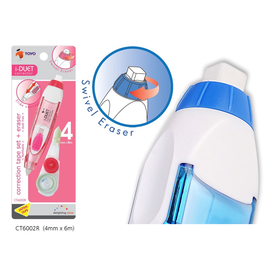 Toyo iDuet Correction Tape Set 6M (1body+1refill) Shopee Malaysia