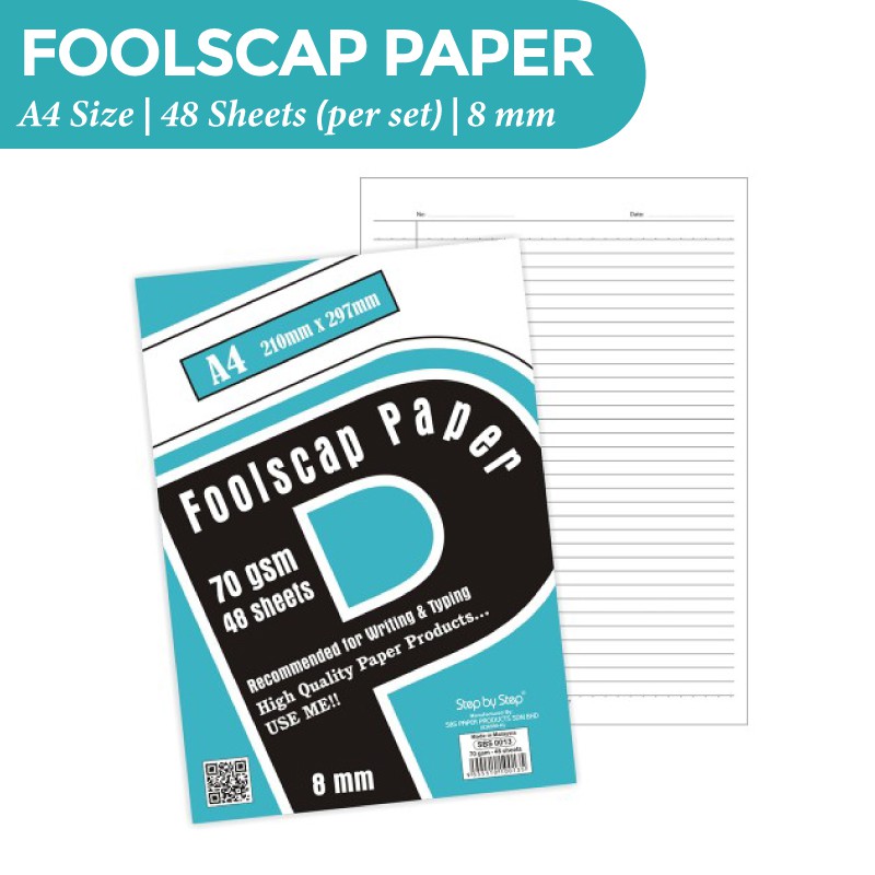 Step by Step Foolscap Paper Exam Sheet Paper A4 Size 70 GSM of 8 mm