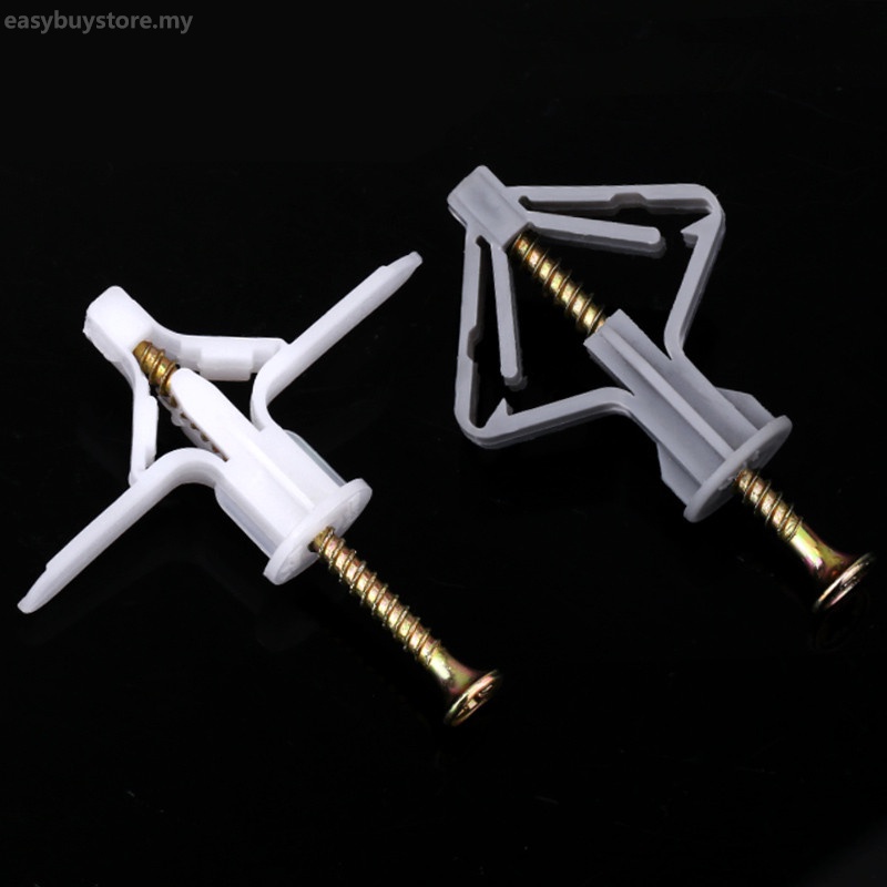 50/100Pcs Plasterboard Anchor Plastic Expansion Tube Pipe Wall Anchors