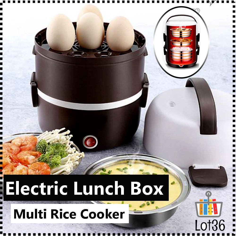 [DISCOUNT🔥] 3 LAYER FOOD WARMER ELECTRIC LUNCH BOX Rice Steamer Cooker