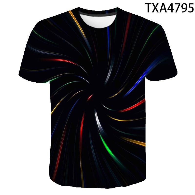 2021 summer hot sales of new casual Tshirts, colorful laser pattern 3D