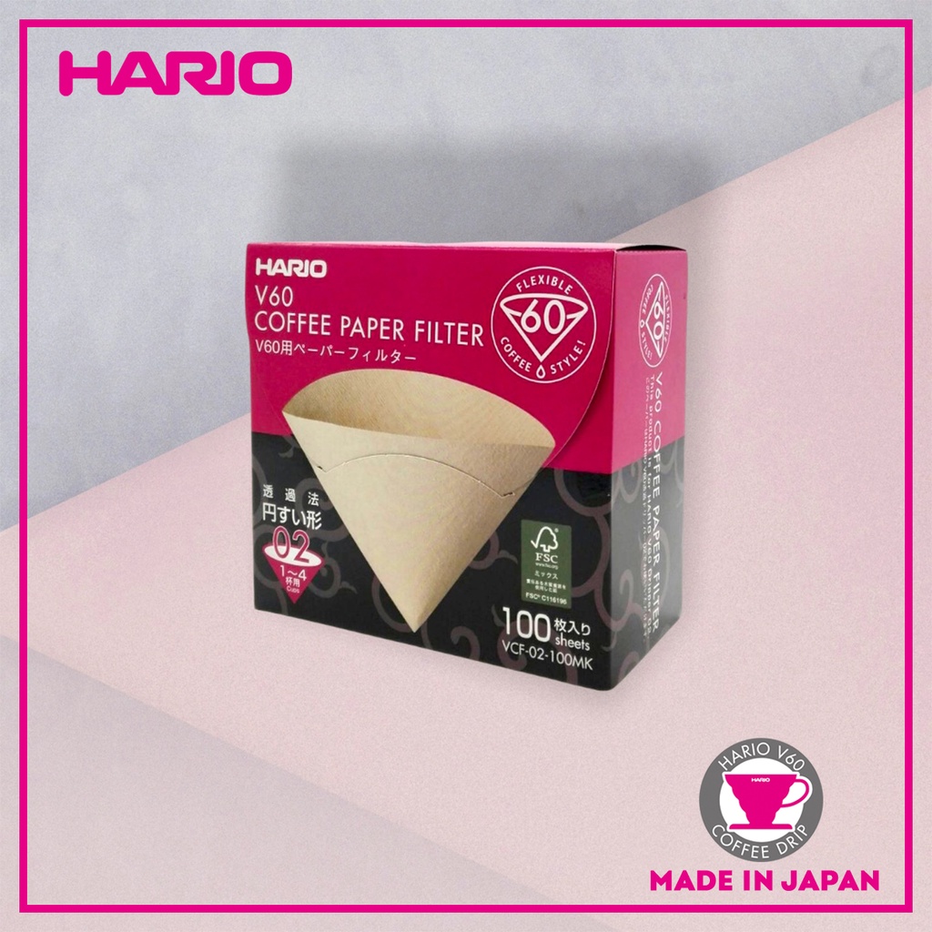 {Malaysia Stock} Hario V60 Coffee Filter Paper VCF02100MK (100 sheets