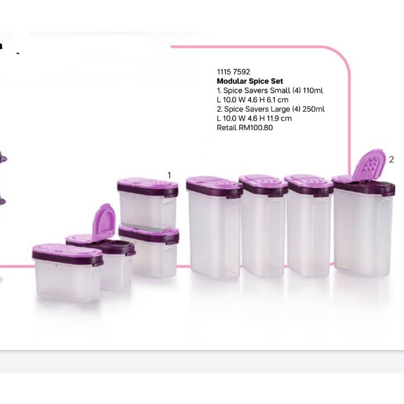 Tupperware (Full 8pcs) Modular Spice Set Shopee Malaysia