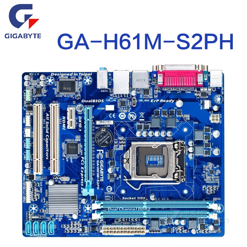 Gigabyte H61 motherboard GAH61MDS2 S1 D1 hd2 /H61Ms2ph DDR3 computer 1155pin motherboard 22