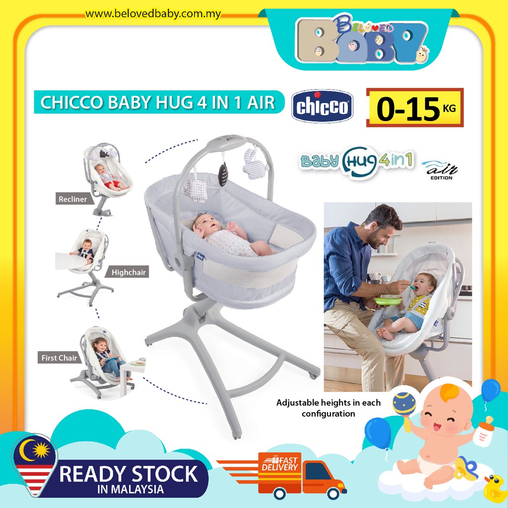 Chicco Baby Hug 4 in 1 Air (Crib, Recliner, Highchair, First Chair