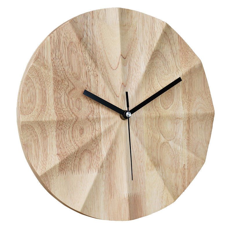 Nordic solid wood simple wall clock living room home Japandi clock wall