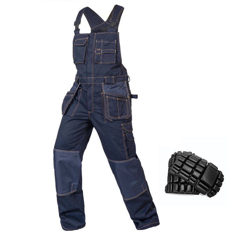 Work Overalls for Men Multi Pockets Work Bib Overalls Jumpsuits with Knee Pads Working