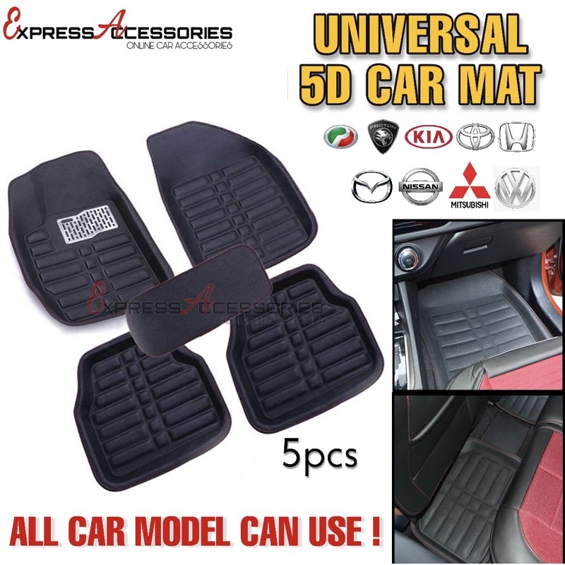【UNIVERSAL】 5D CARPET FOR ALL CAR MODEL FLOOR MAT Honda Toyota Mazda