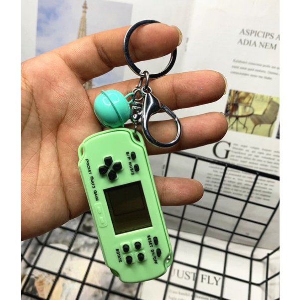 Tetris Fun Game Keychain Playable Tetris Game Handheld Bag Keychain