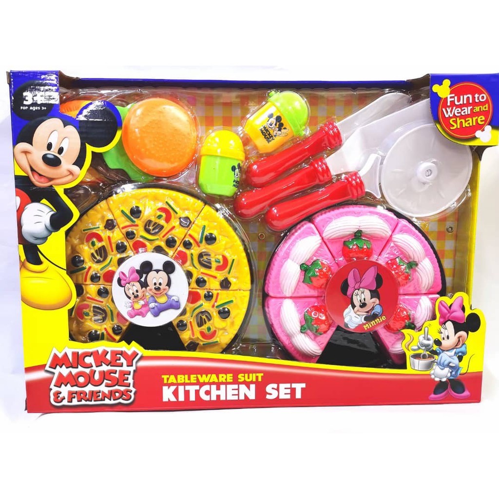 Mickey Mouse Kitchen Toys Pretend Play set Shopee Malaysia