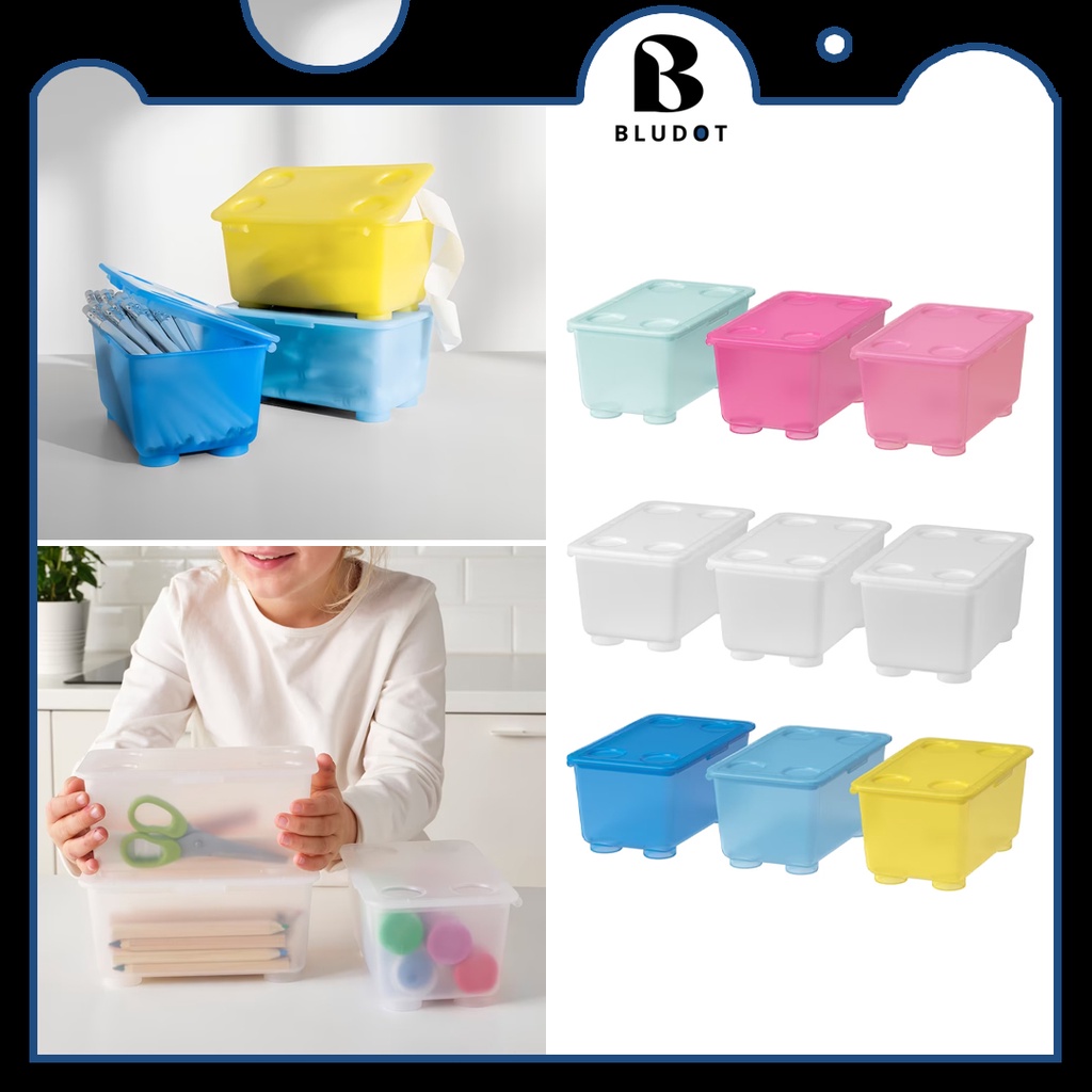 [3 PIECES] IKEA STORAGE BOX WITH LID GLIS BOX WITH LID KOTAK BERPENUTUP IKEA STORAGE ORGANIZER