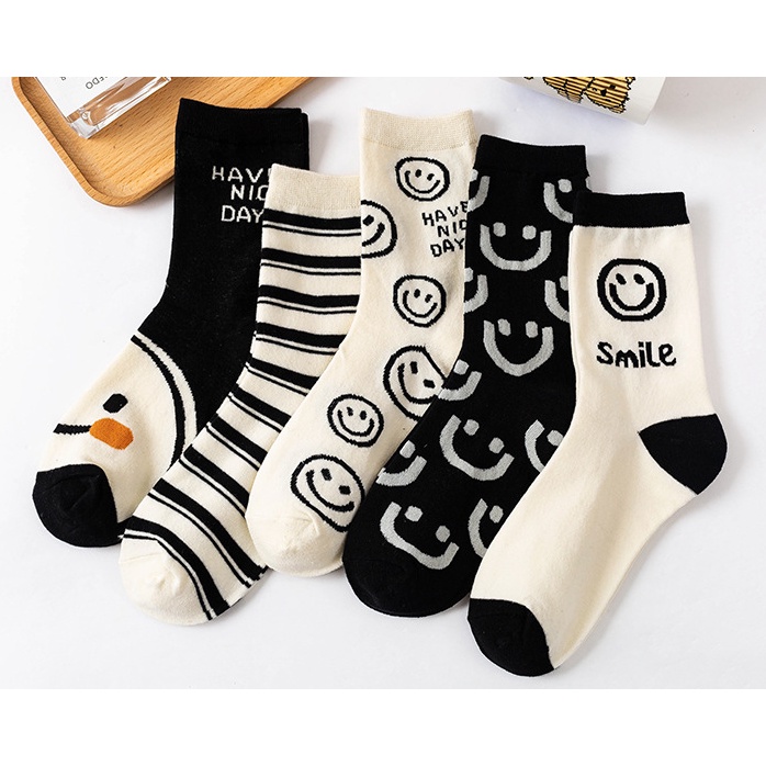 MALAYSIA READY STOCK!1 Pair Japanese Women/Lady Smiley Face Socks with