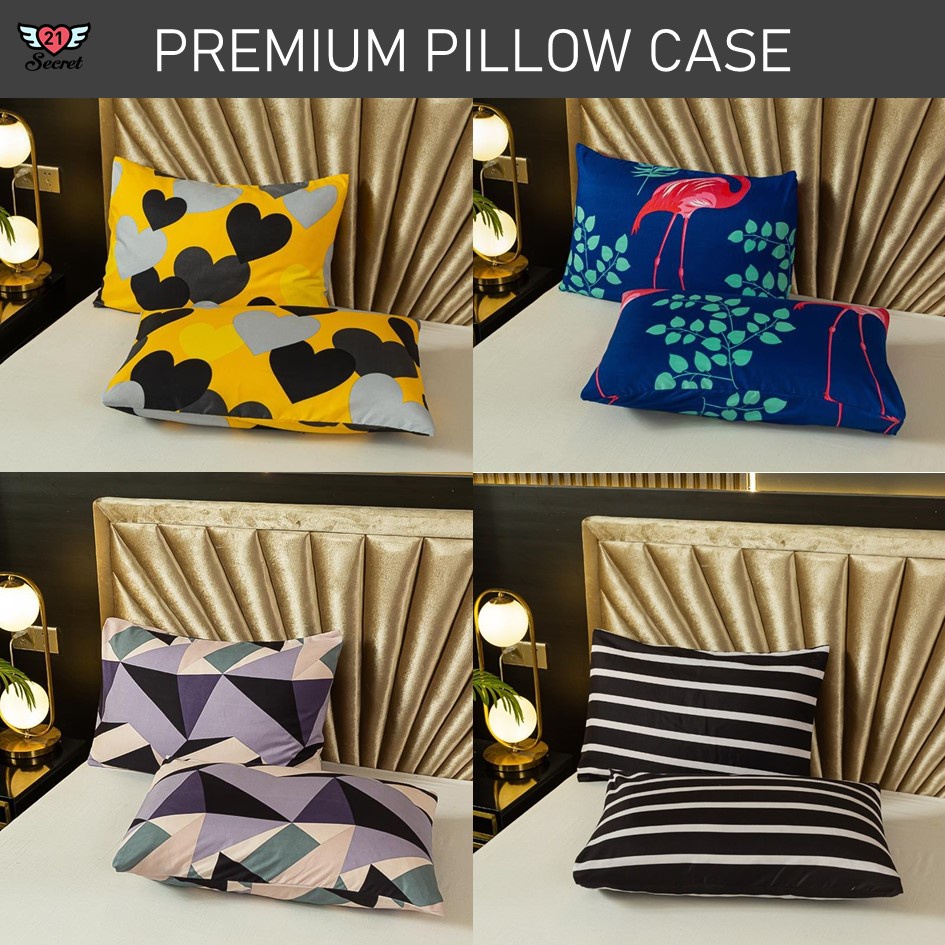 Premium Cotton Pillow Case Sarung Bantal Cadar Sarung Bantal Tidur