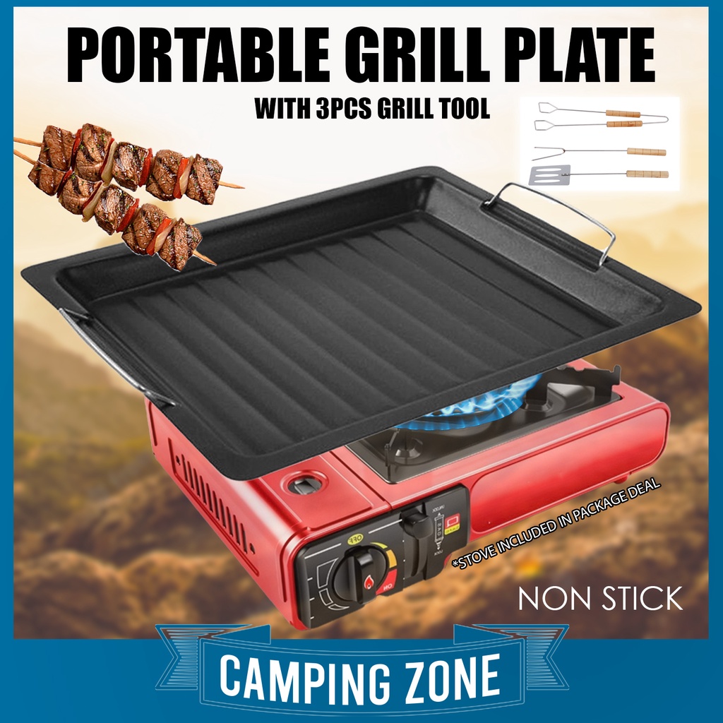 Grill Plate For Gas Stove BBQ Plate Pemanggang Camping Grill Pan Steak
