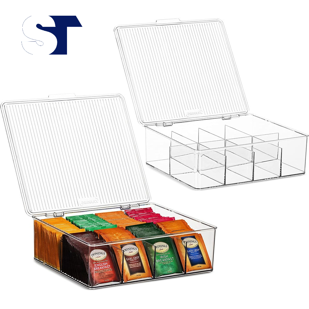 Large Stackable Plastic Tea Bag OrganizerTea bag storage box Storage
