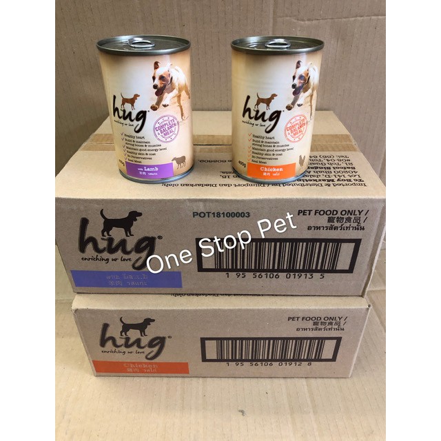 Hug Dog Canned Food 400gm X 12 (1 CTN) Lamb / Chicken Shopee Malaysia