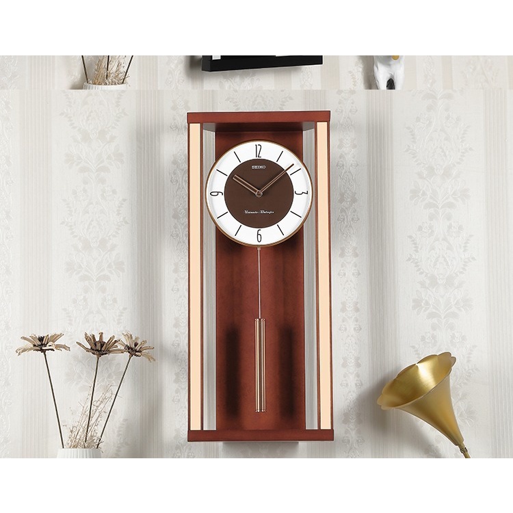 SEIKO Pendulum Dual Chime Wooden Wall Clock QXH068 (QXH068Z) Shopee