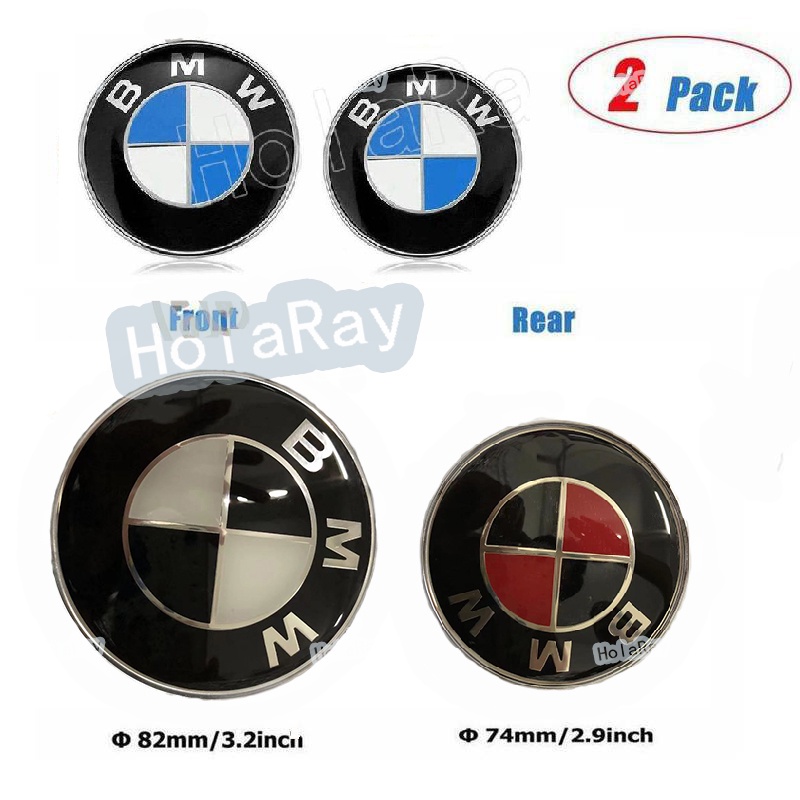 74mm 82mm White Blue Red Black Emblem Badge Hood Front Rear