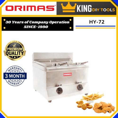 Orimas HY72 Gas Deep Fryer 5.5lit Double Tank Capacity Commercial Use