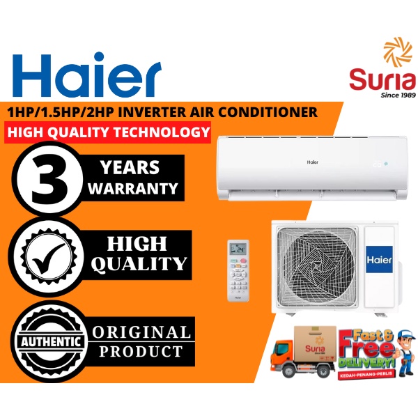 (Free Delivery)HAIER 1.0HP/1.5HP/2.0HP R32 Inverter Series Air