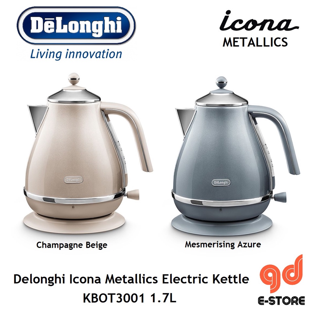 Delonghi KBOT2001 Icona Metallics Electric Kettle 1.7L KBOT2001BG