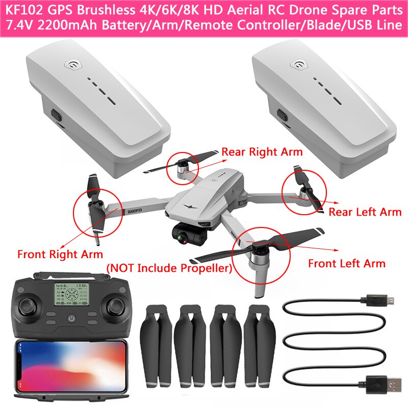 KF102 GPS Drone Blade Arm with Brushless Motor 4K HD Camera RC Drone