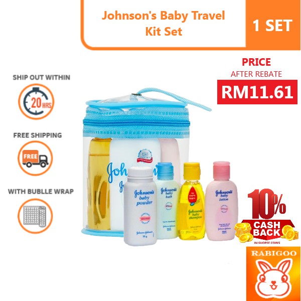 [CASHBACK 10] Johnson's Baby Travel Kit Set (bath/shampoo/mandian