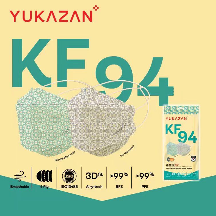 Yuka Zan KF94 Headloop HIJAB 4ply Protective Face Mask Gleeful