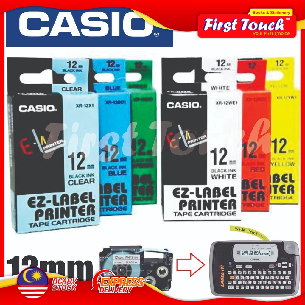 CASIO EZLabel Printer Tape Cartridge 12mm Shopee Malaysia
