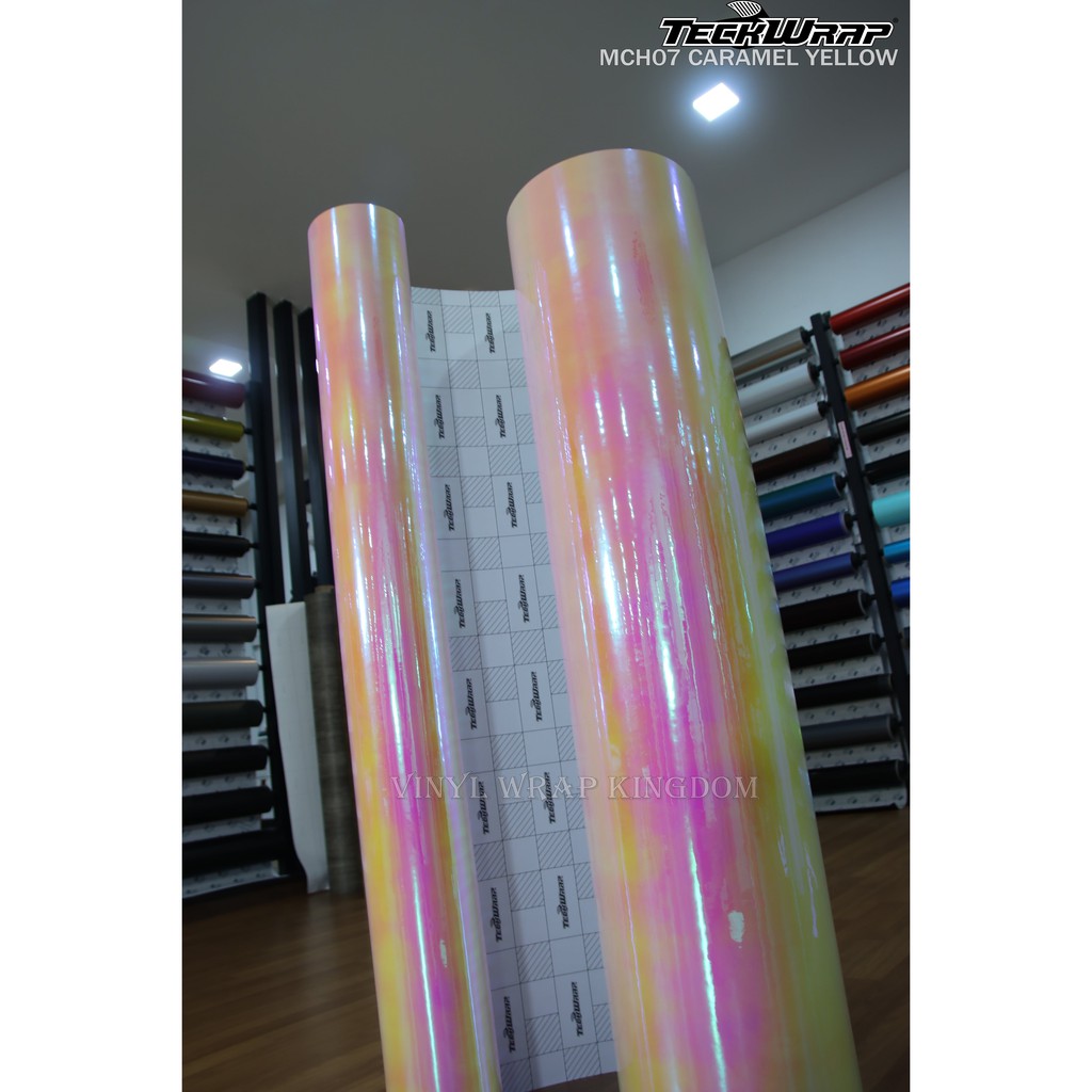 Teckwrap Neo Chrome Car Wrap Vinyl Film CARAMEL YELLOW Mystic Chrome