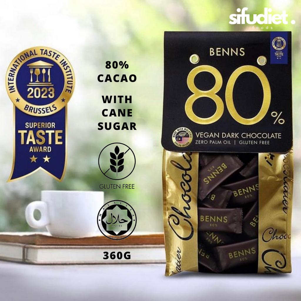BENNS High Cacao 80 65 Dark Chocolate LOW SUGAR PLANT BASED (HALAL