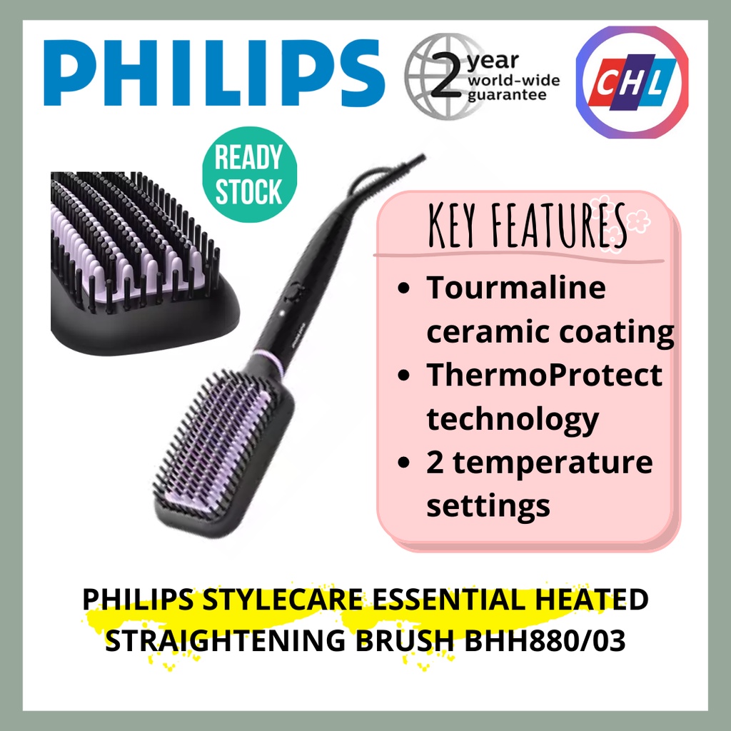PHILIPS (READY STOCK) STYLECARE ESSENTIAL HEATED STRAIGHTENING BRUSH